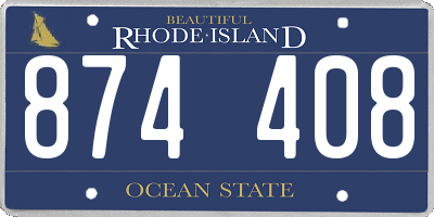 RI license plate 874408