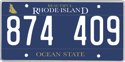 RI license plate 874409