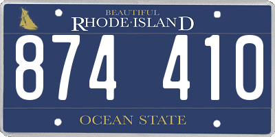 RI license plate 874410