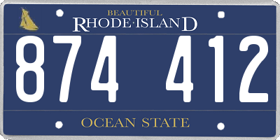 RI license plate 874412