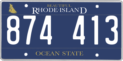 RI license plate 874413