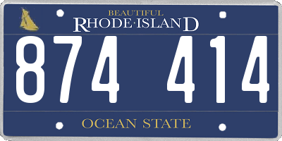 RI license plate 874414