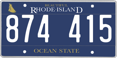 RI license plate 874415