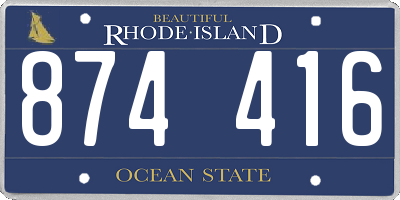 RI license plate 874416