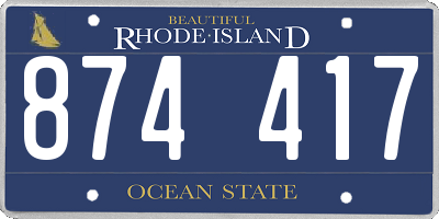 RI license plate 874417