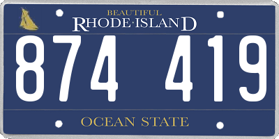 RI license plate 874419
