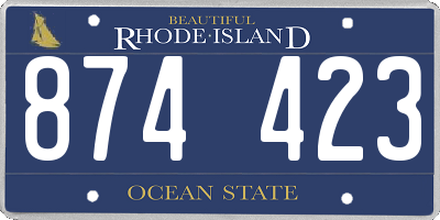 RI license plate 874423