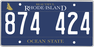 RI license plate 874424