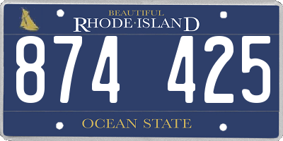 RI license plate 874425