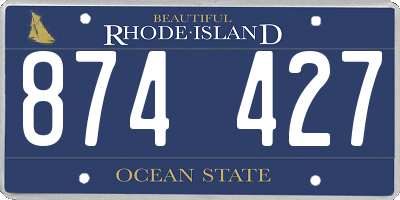 RI license plate 874427