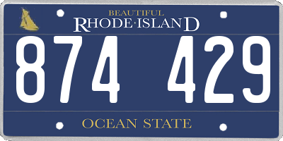 RI license plate 874429