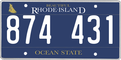 RI license plate 874431