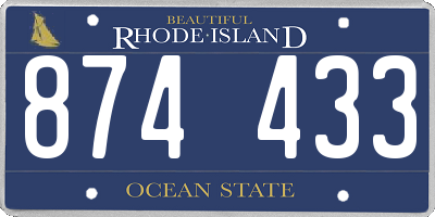 RI license plate 874433