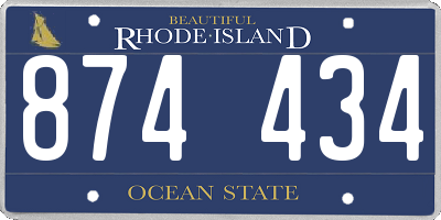 RI license plate 874434