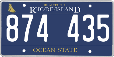 RI license plate 874435