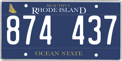 RI license plate 874437