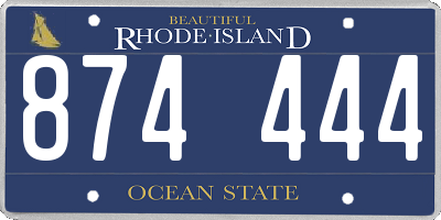 RI license plate 874444