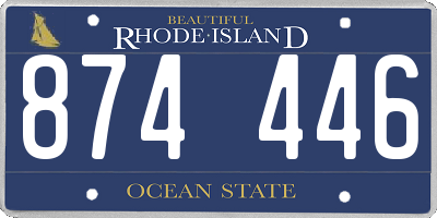 RI license plate 874446