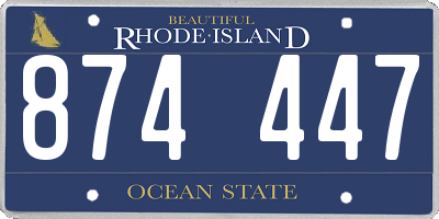 RI license plate 874447