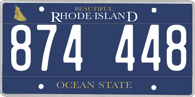 RI license plate 874448