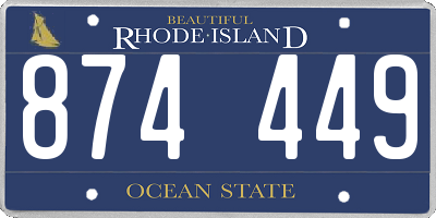 RI license plate 874449
