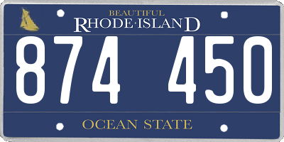 RI license plate 874450