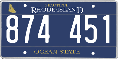 RI license plate 874451