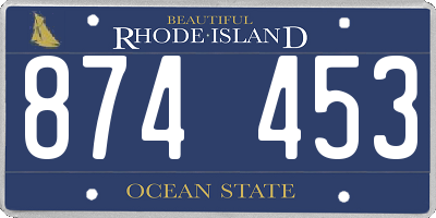 RI license plate 874453