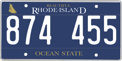RI license plate 874455