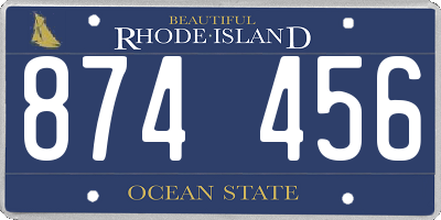 RI license plate 874456