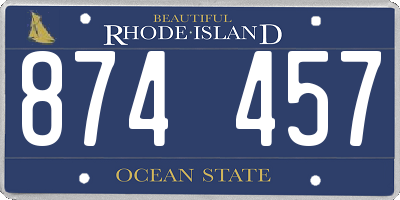 RI license plate 874457