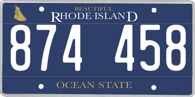 RI license plate 874458