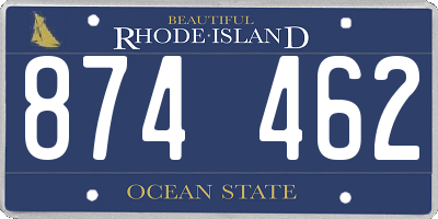 RI license plate 874462