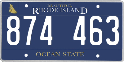 RI license plate 874463