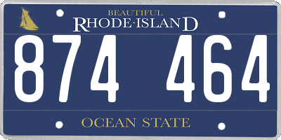 RI license plate 874464