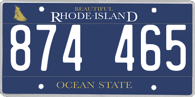RI license plate 874465