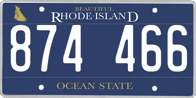 RI license plate 874466