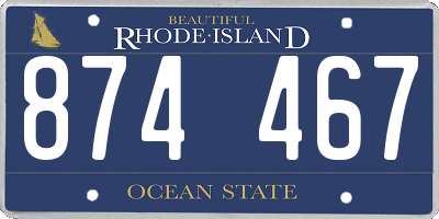 RI license plate 874467