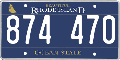RI license plate 874470