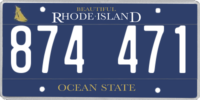 RI license plate 874471