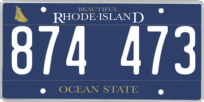 RI license plate 874473