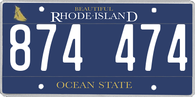 RI license plate 874474