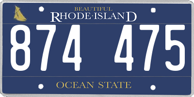 RI license plate 874475