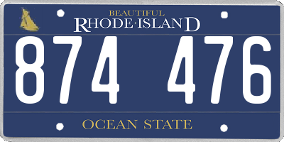 RI license plate 874476