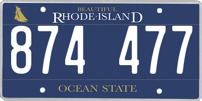 RI license plate 874477