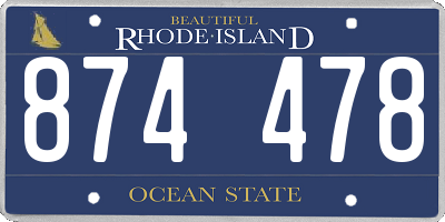 RI license plate 874478