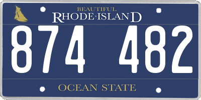 RI license plate 874482