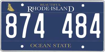 RI license plate 874484