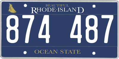RI license plate 874487