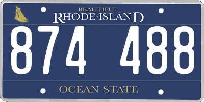 RI license plate 874488